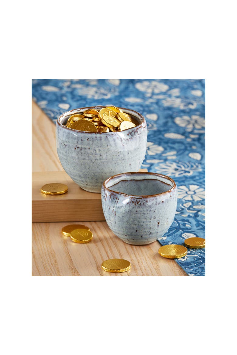 Large Light Blue Reactive Glaze Pinch Bowl for Everyday Use, Alternate, color, Blue