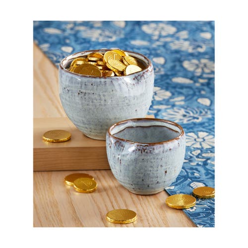 Tag Large Light Blue Reactive Glaze Pinch Bowl For Everyday Use In Gray