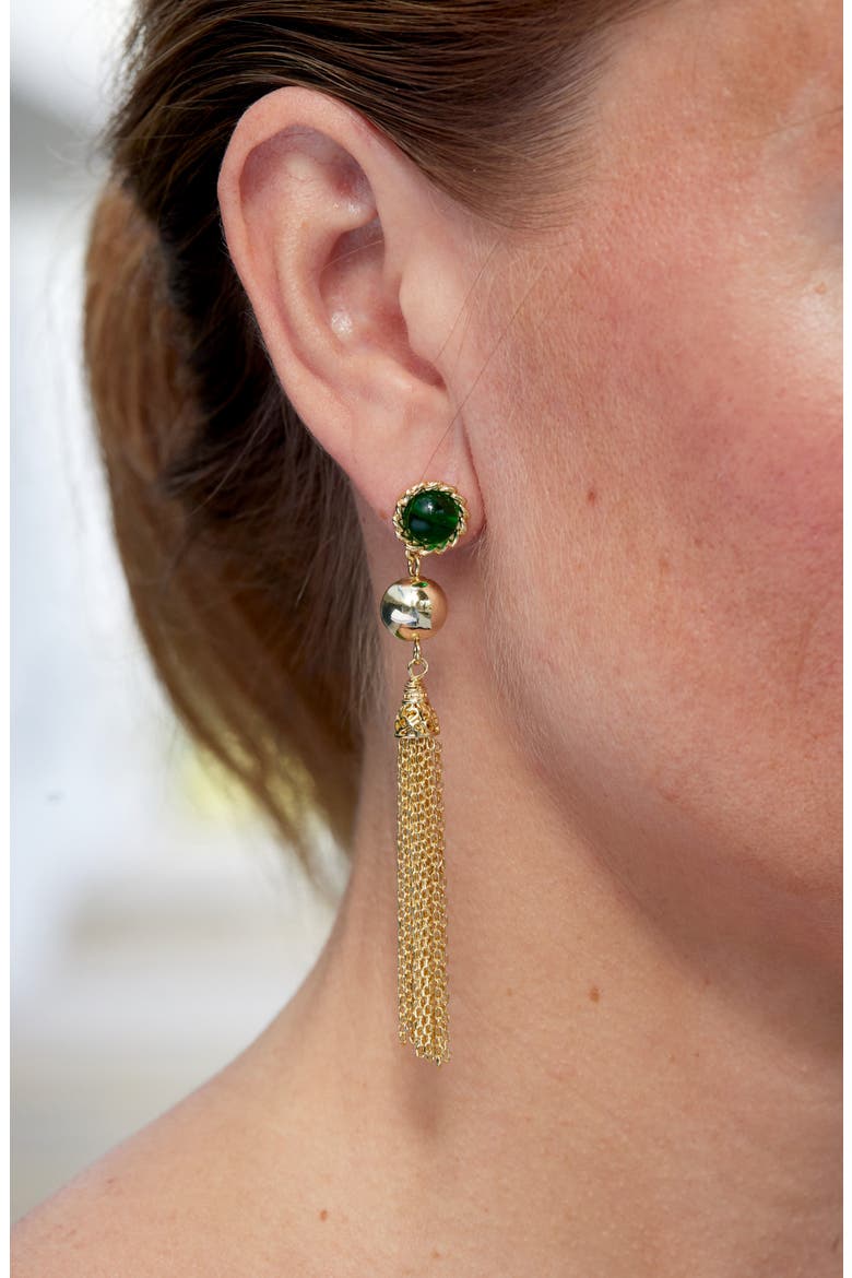 Cubic Zirconia Drop Earrings, Alternate, color, YELLOW