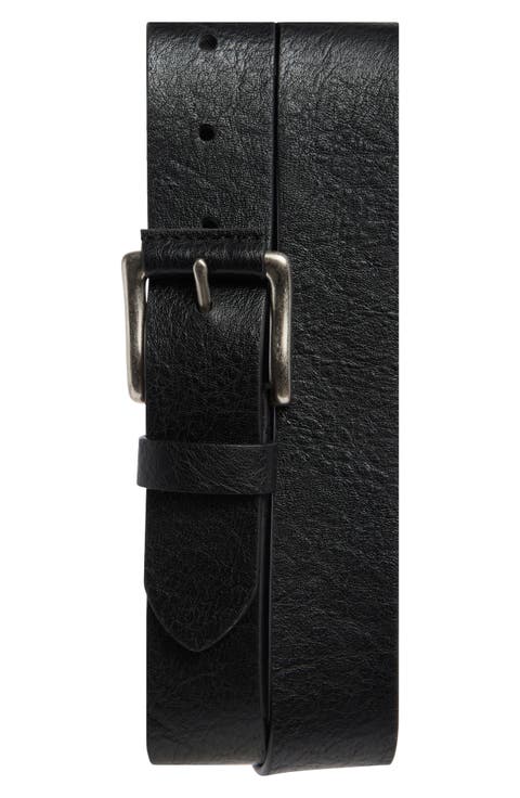 Roller Buckle Leather Belt