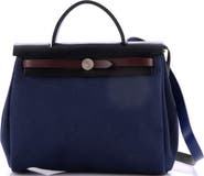 Pre-Owned Hermes Herbag Zip Leather and Toile 31