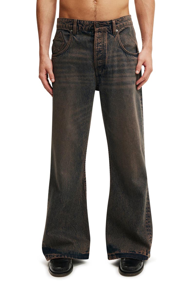 Cotton On Men's Baggy Bootcut Jean, Main, color, Mocha
