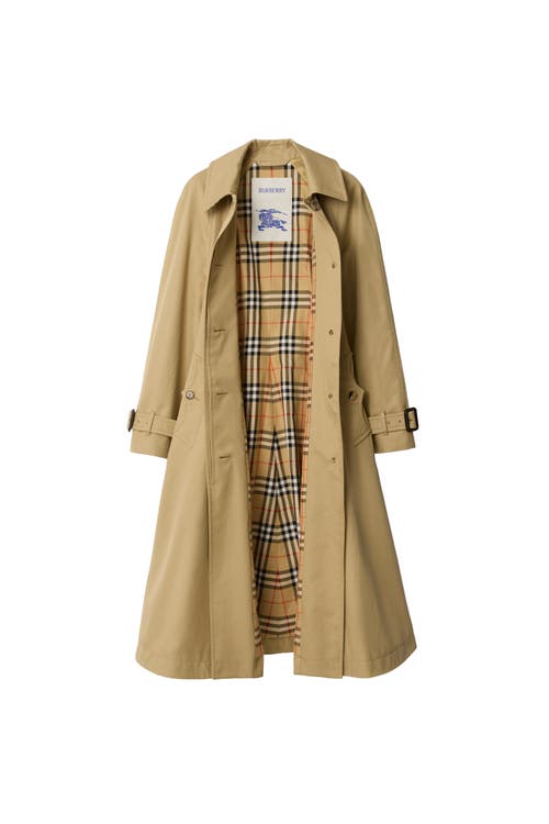 Burberry Long Gabardine Ellingham Fit-and-flare Car Coat In Neutral