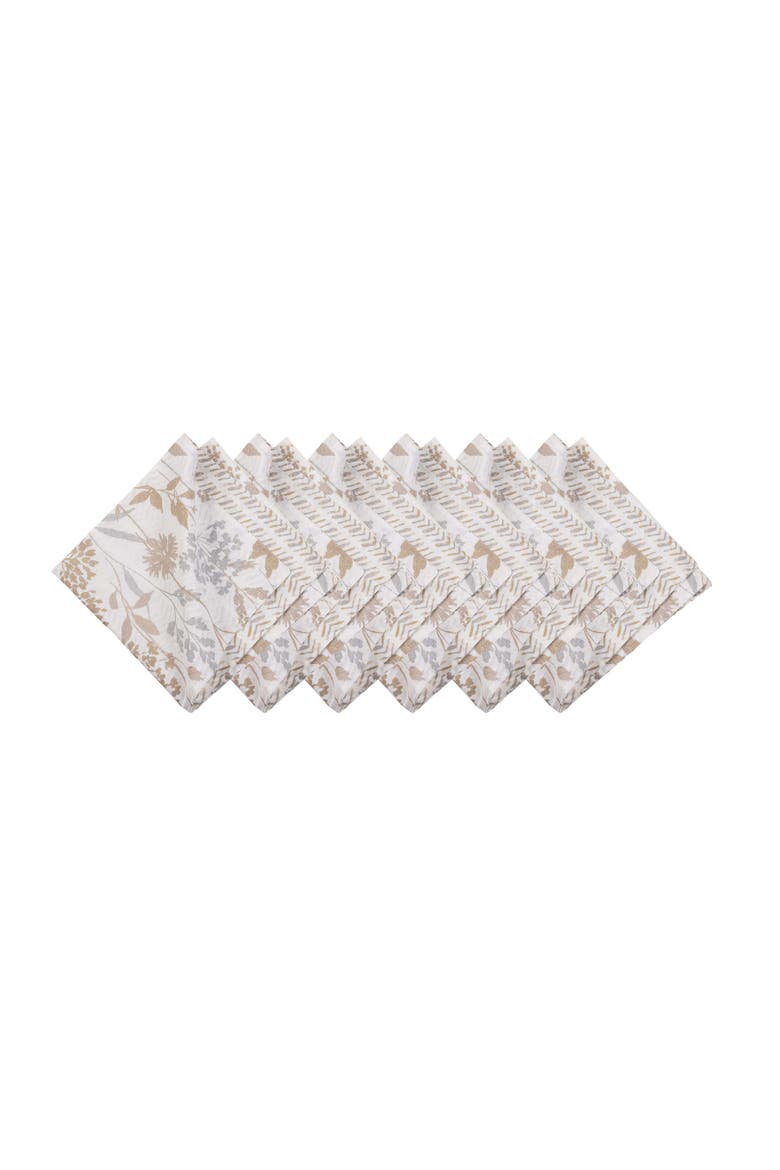 Carmella Fields 100% Cotton Quilted Set of 6 Cloth Napkins, Main, color, Gold