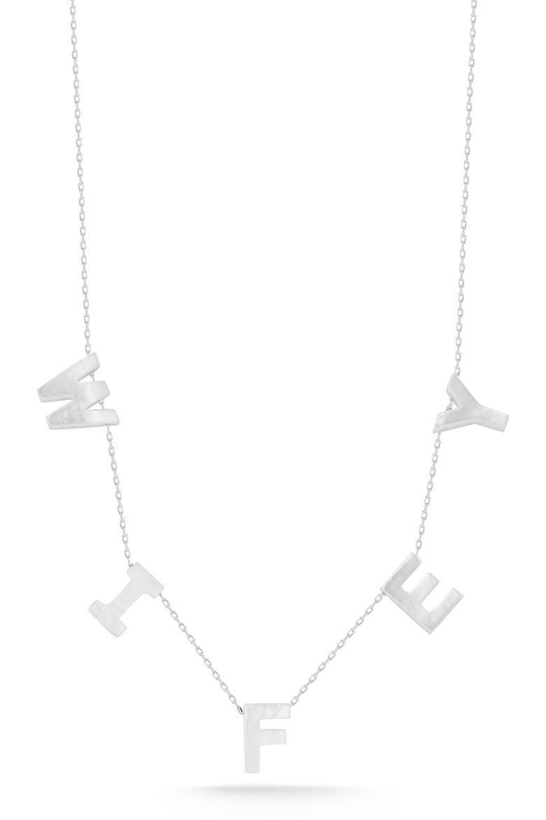 Sterling Silver Wifey Necklace, Main, color, SILVER