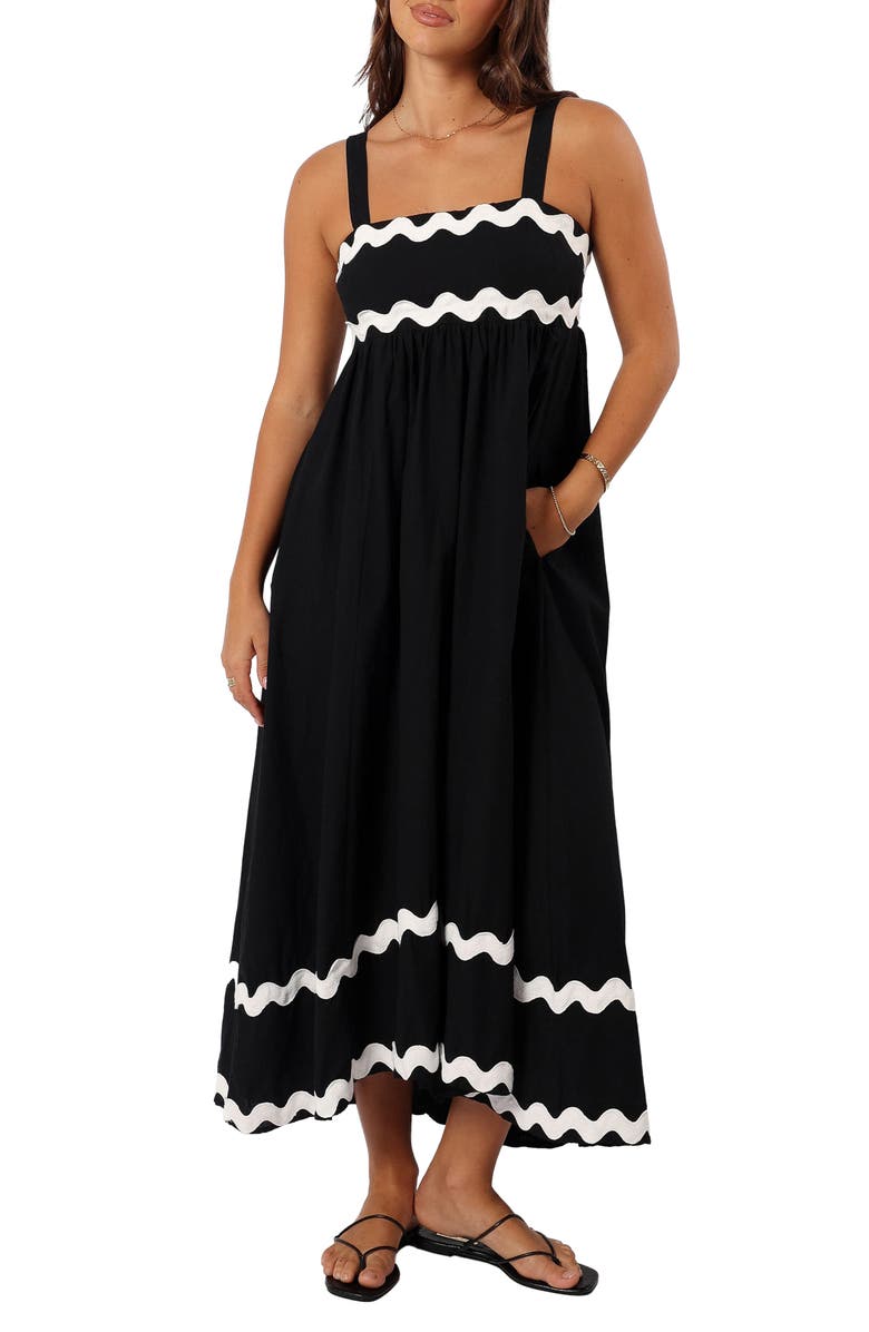 Petal & Pup Reece Rickrack Trim Midi Dress, Main, color, 