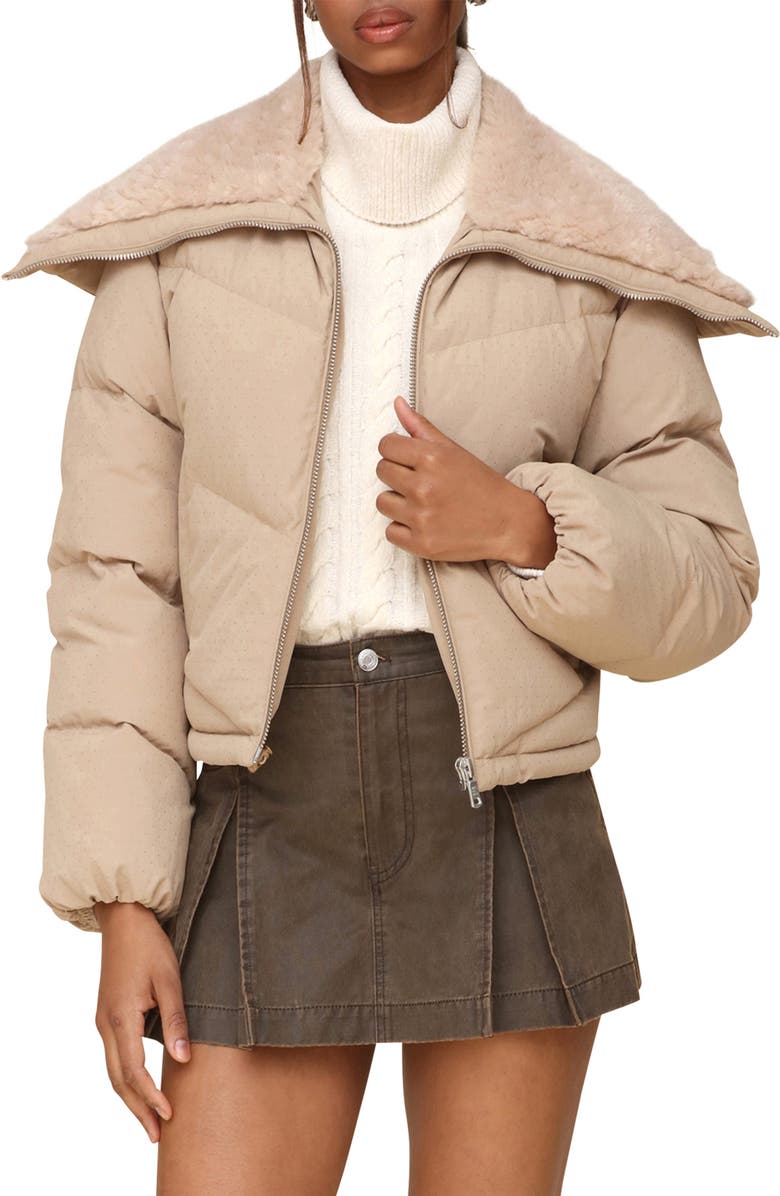 Avec Les Filles Faux Shearling Detail Puffer Jacket, Main, color, 