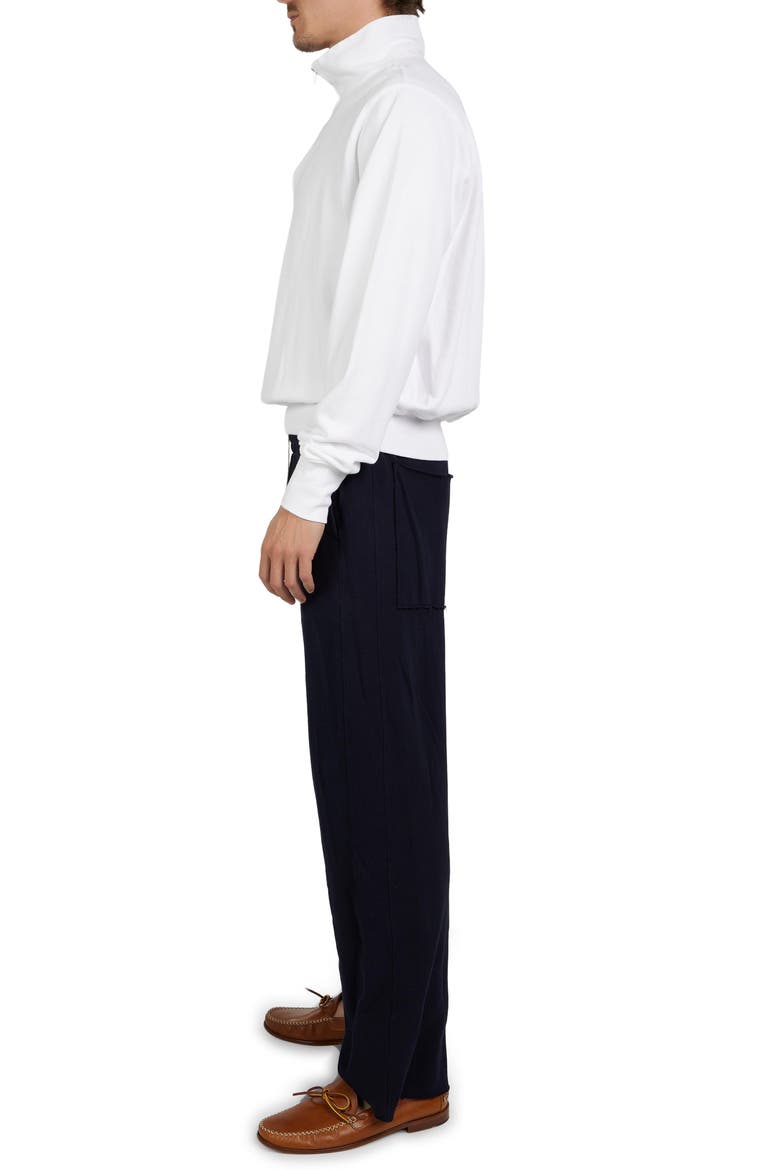 Pique Banded Half Zip Yacht Pullover, Alternate, color, White