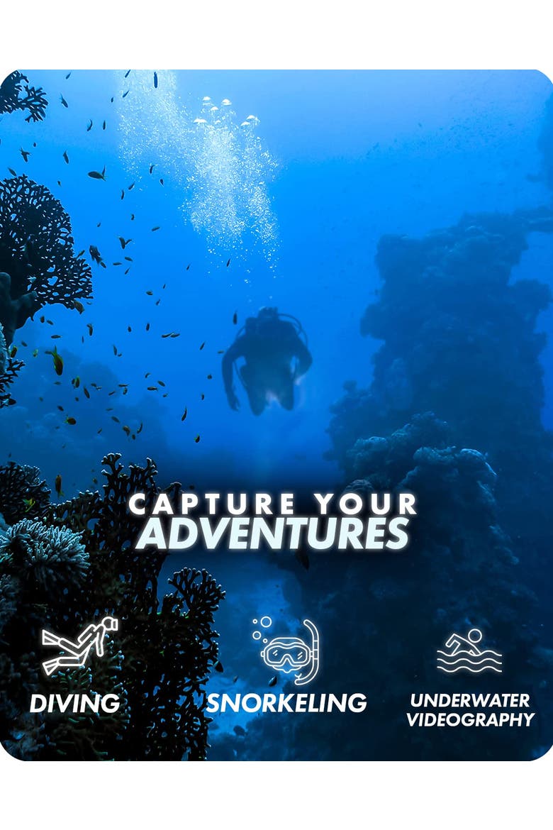 GB-U80 Underwater Diving Rig for GoPro Waterproof Action Cam (XL Version) - Teal, Alternate, color, Black