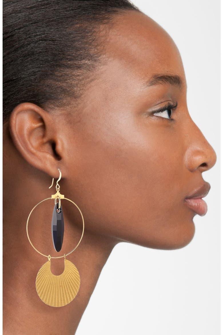 Hoop Earrings, Alternate, color, GOLD BLACK