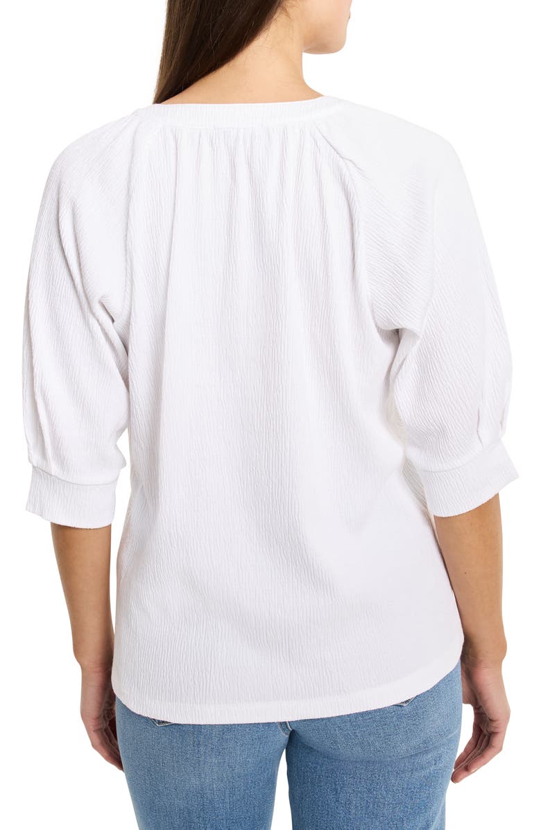 NIC+ZOE Elbow Sleeve Split Neck Top, Alternate, color, Paper White
