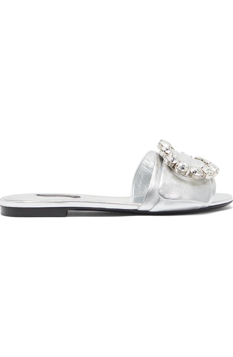Dolce&Gabbana Leather Slide Sandal, Alternate, color,