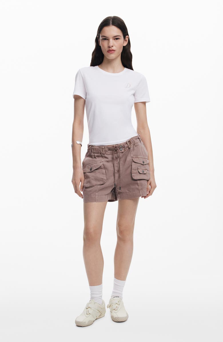 Desigual Cotton Cargo Shorts, Alternate, color, 