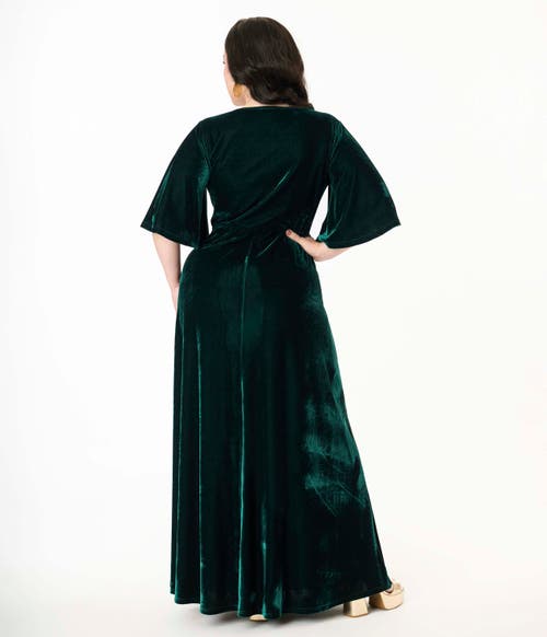 Smak Parlour Plus Size Cut Out Knit Maxi Dress In Green