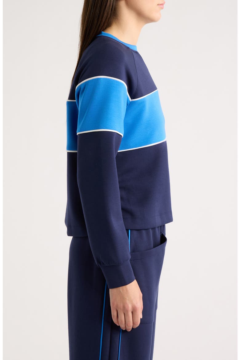 Colorblock Crewneck Sweatshirt, Alternate, color, EVENING BLUE/ PALACE BLUE