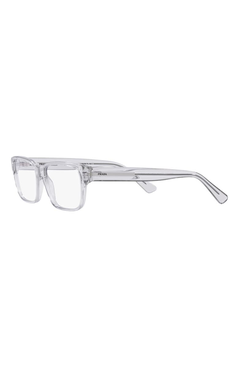Prada 54mm Square Optical Glasses, Alternate, color, Shiny Gunmet