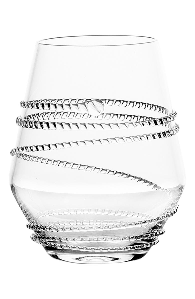 Juliska Chloe Stemless Wine Glass, Main, color, 