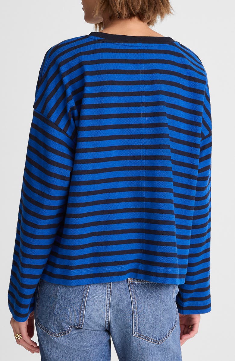 Madewell Easy Stripe Long Sleeve Top, Alternate, color, Riveria Coast