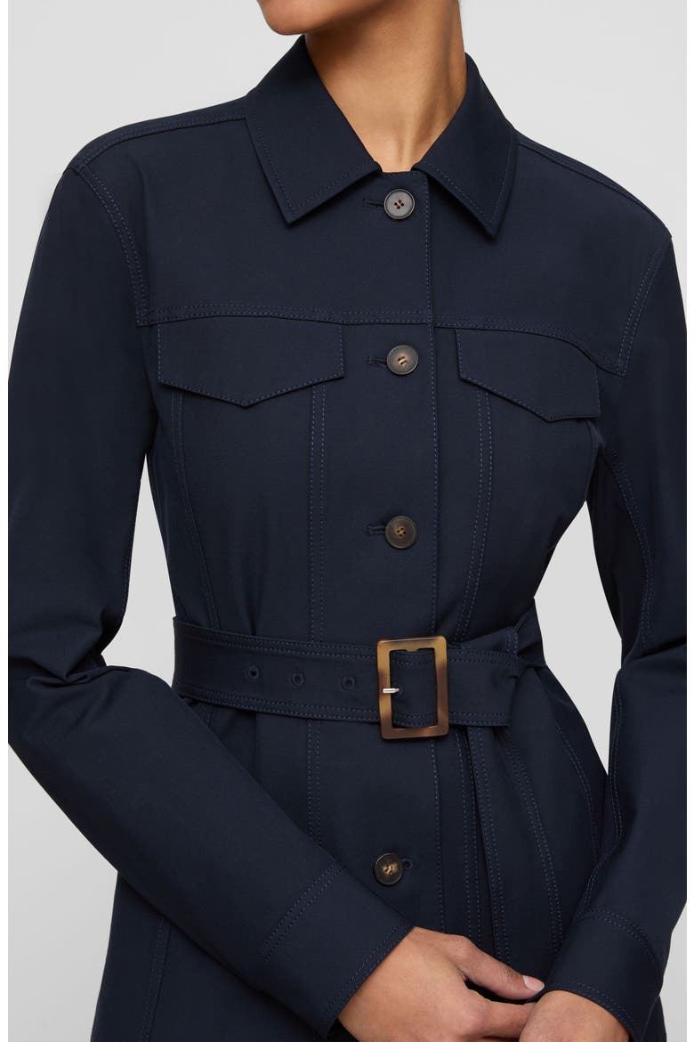 Techno Stretch Twill Belted Jacket, Alternate, color, INK