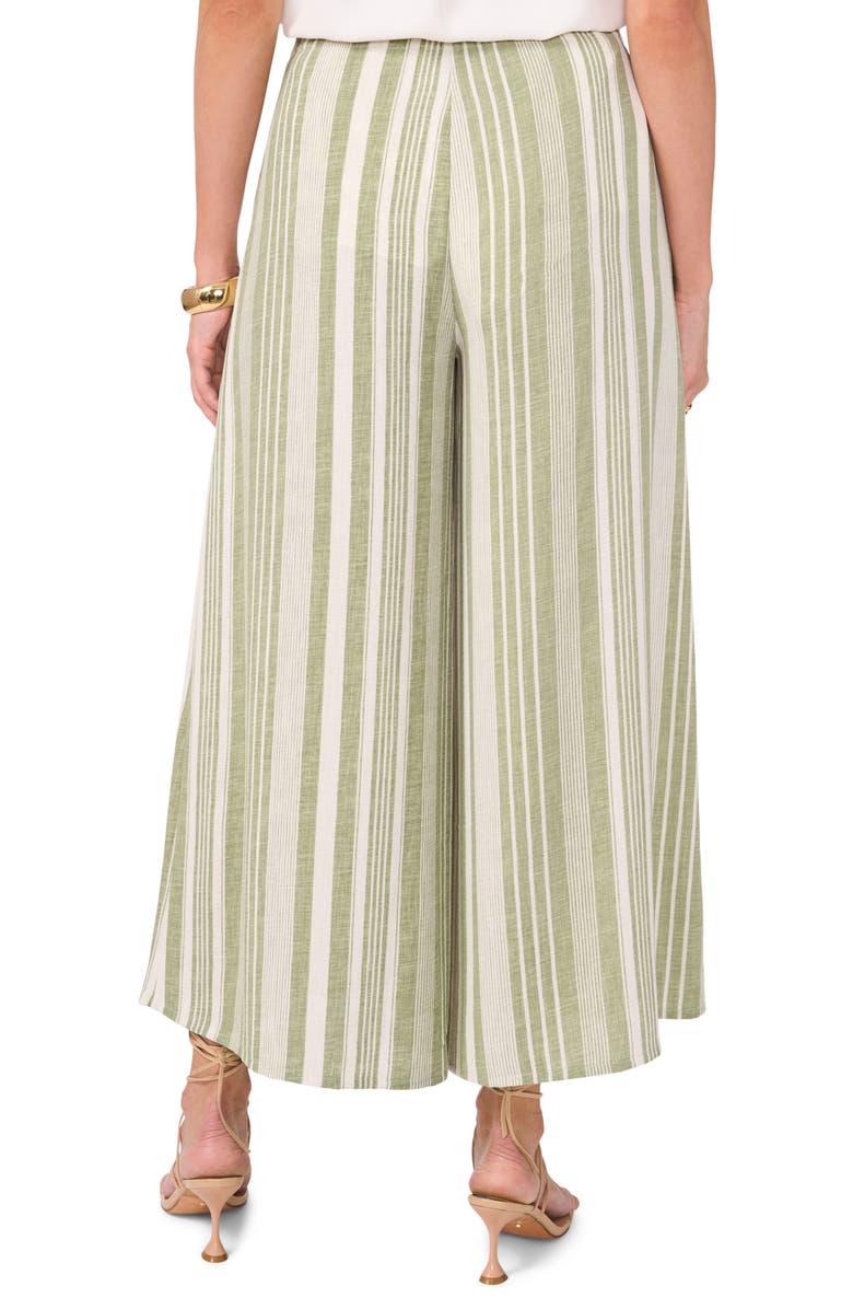 Vince Camuto Variegated Stripe Crop Wide Leg Pants, Alternate, color, Eucalyptus