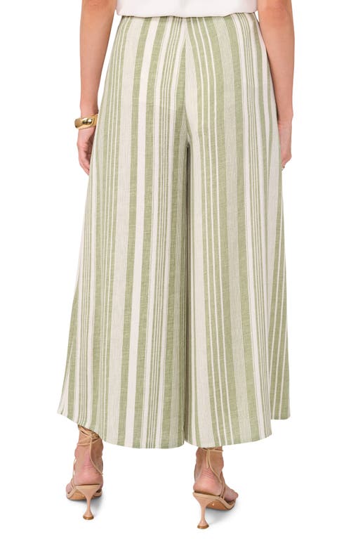 VINCE CAMUTO VINCE CAMUTO VARIEGATED STRIPE CROP WIDE LEG PANTS 