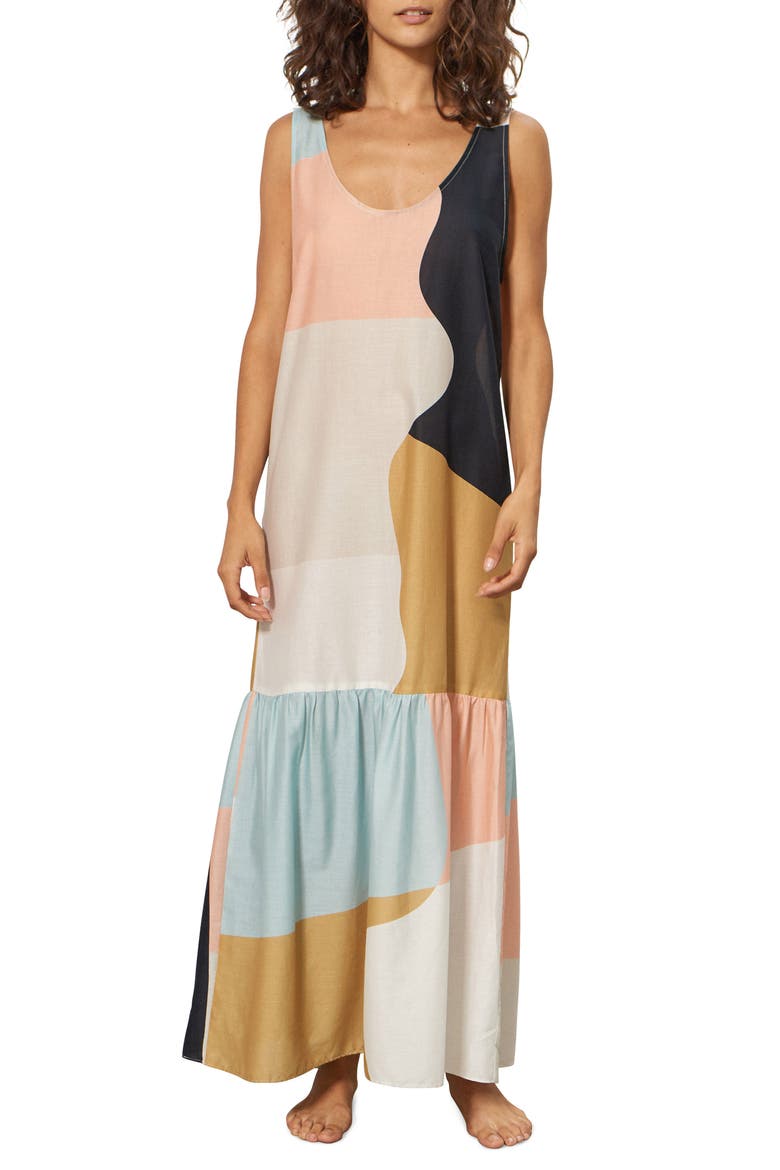 Valentina Cover-Up Dress, Main, color, PEACH MULTI