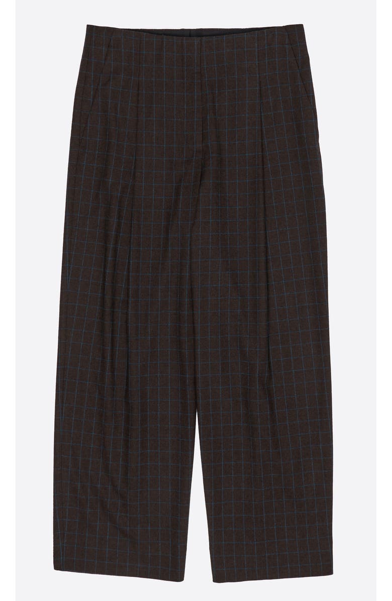 Bimba y Lola Checked Darted Carrot Leg Trousers, Alternate, color, Brown