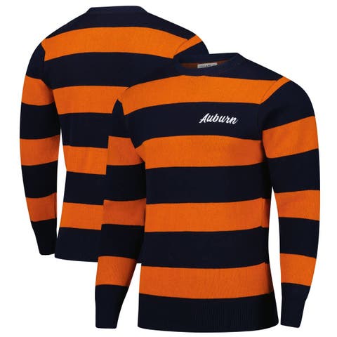Unisex Uscape Apparel Navy/Orange Auburn Tigers Renew Knit Vintage Pullover Sweater