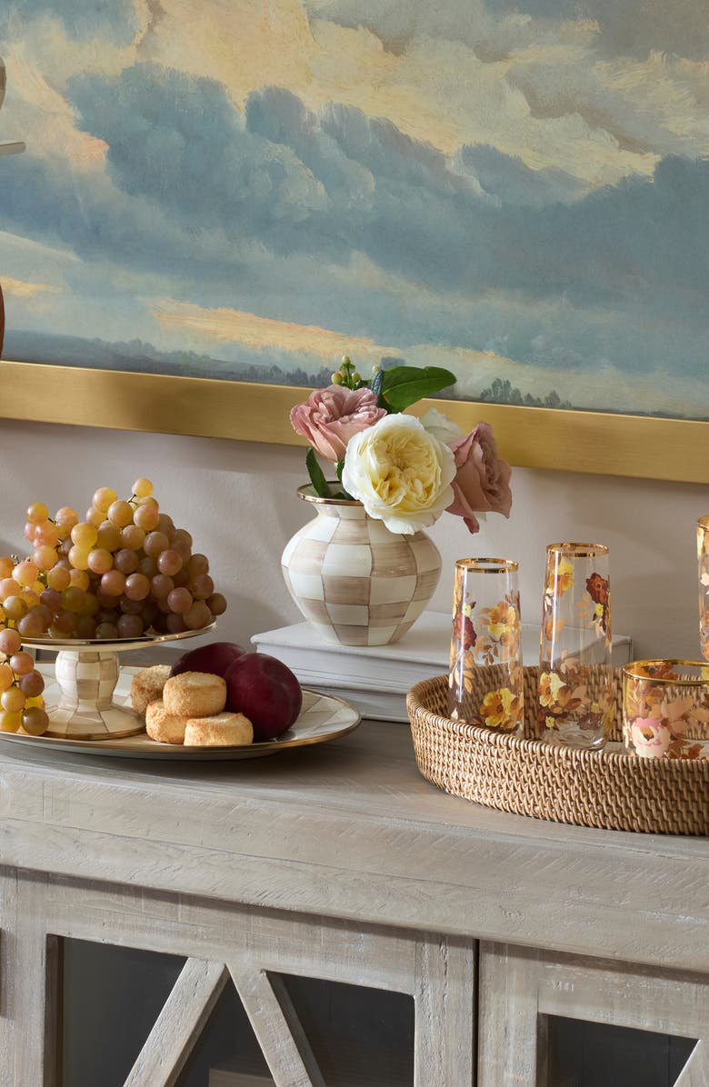 MACKENZIE CHILDS Mocha Check Tall Vase, Alternate, color, Mocha