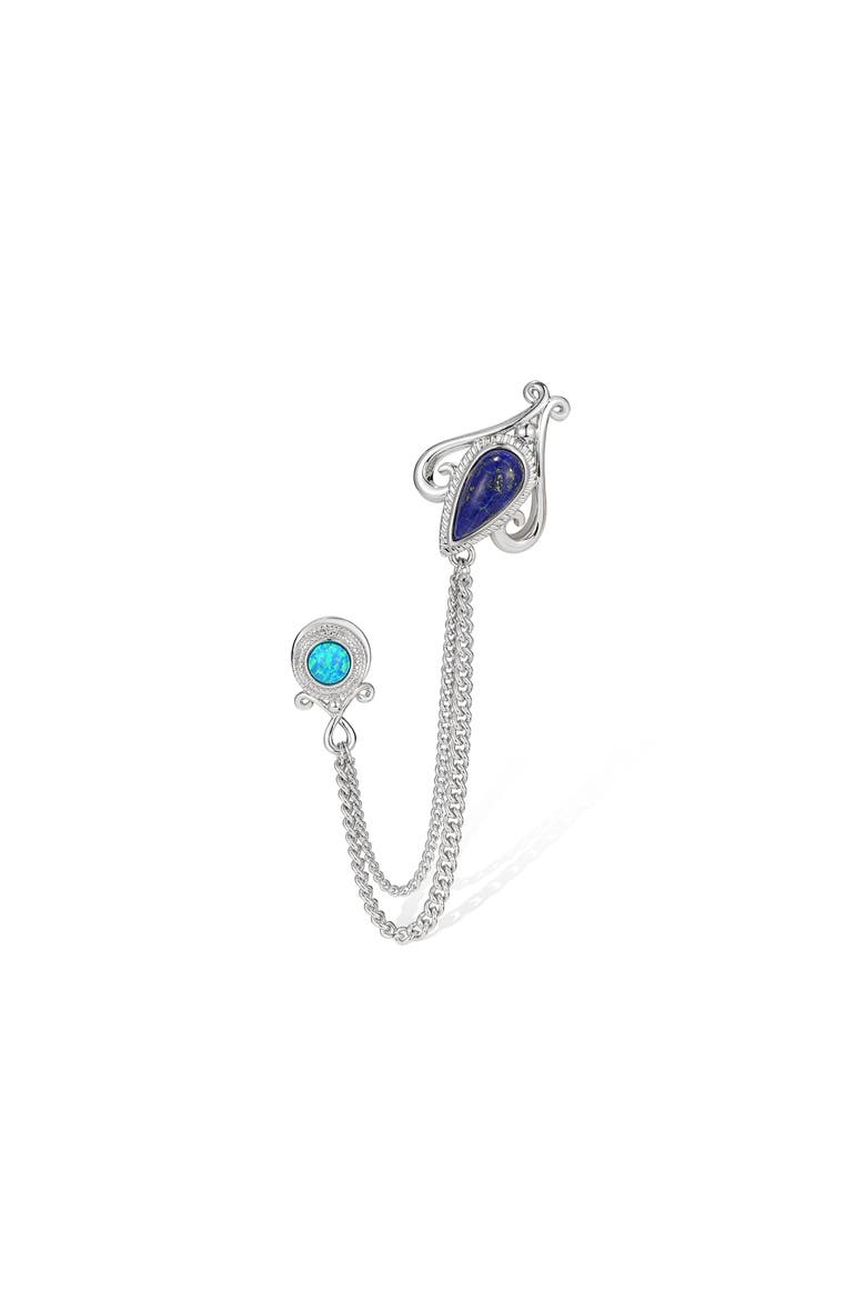 Bee Priestess Brooch, Main, color, Sliver & Blue