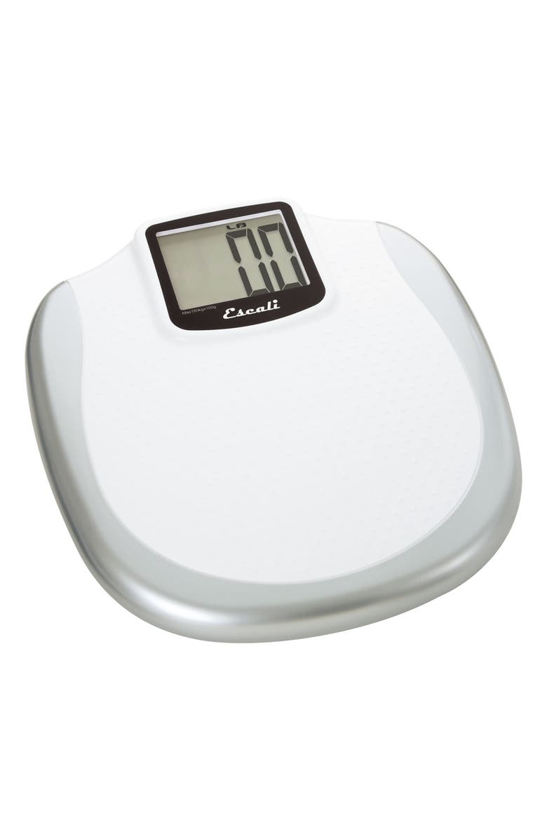 ESCALI Extra Large Display Bathroom Scale, Alternate, color, White/Silver