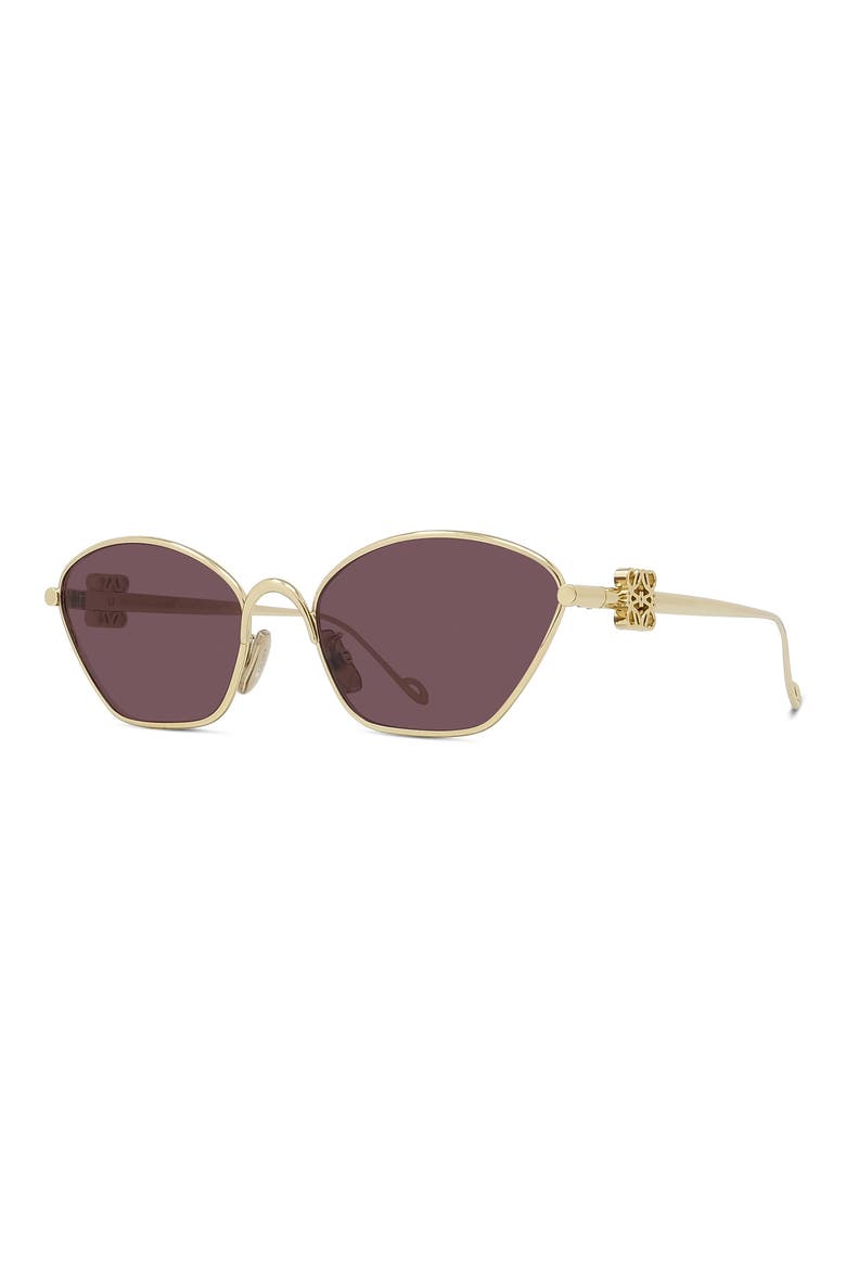 57mm Cat Eye Sunglasses, Alternate, color, SHINY ENDURA GOLD / VIOLET