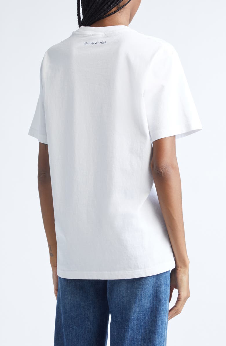 Sporty & Rich Eden Crest Cotton Graphic T-Shirt, Alternate, color, White