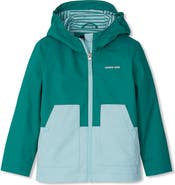 Lands' End Kids Water Resistant Hooded Slicker Rain Jacket
