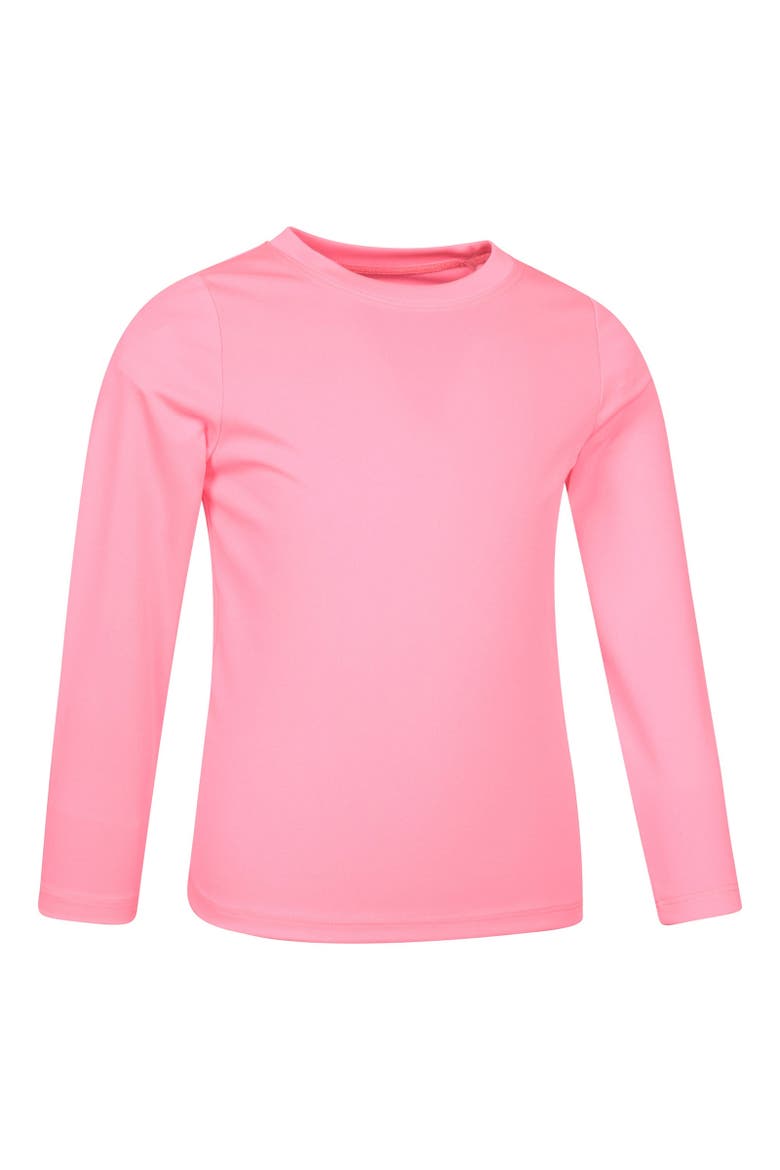 Childrens/Kids Aqua Long-Sleeved Swimming T-Shirt, Alternate, color, Bright Pink