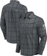 Darius Rucker Collection by Fanatics Men's Darius Rucker Collection by Fanatics Gray Philadelphia Phillies Thin Wale Corduroy Plaid Button Up Shirt