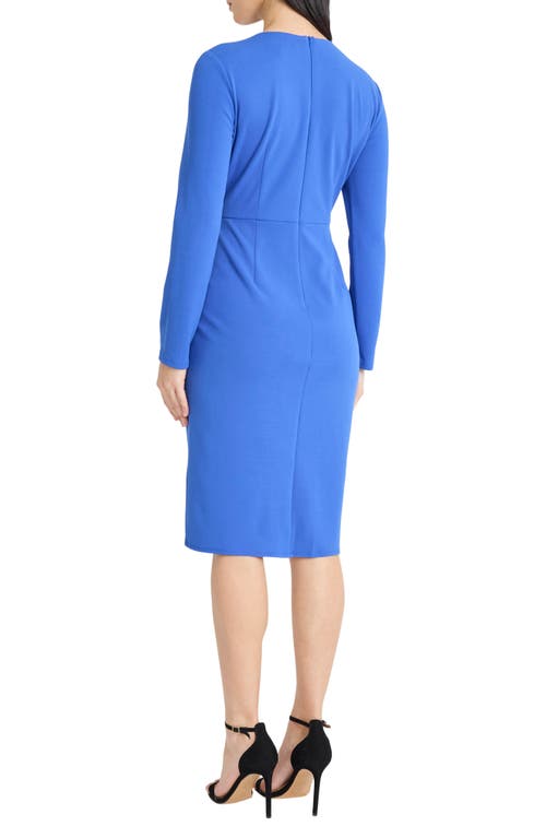 Maggy London Long Sleeve Tulip Dress In Blue