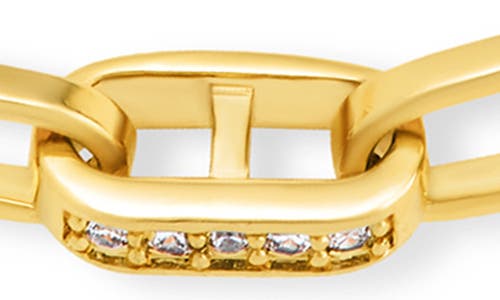 Sterling Forever Fiona Cubic Zirconia Statement Chain Bracelet In Gold