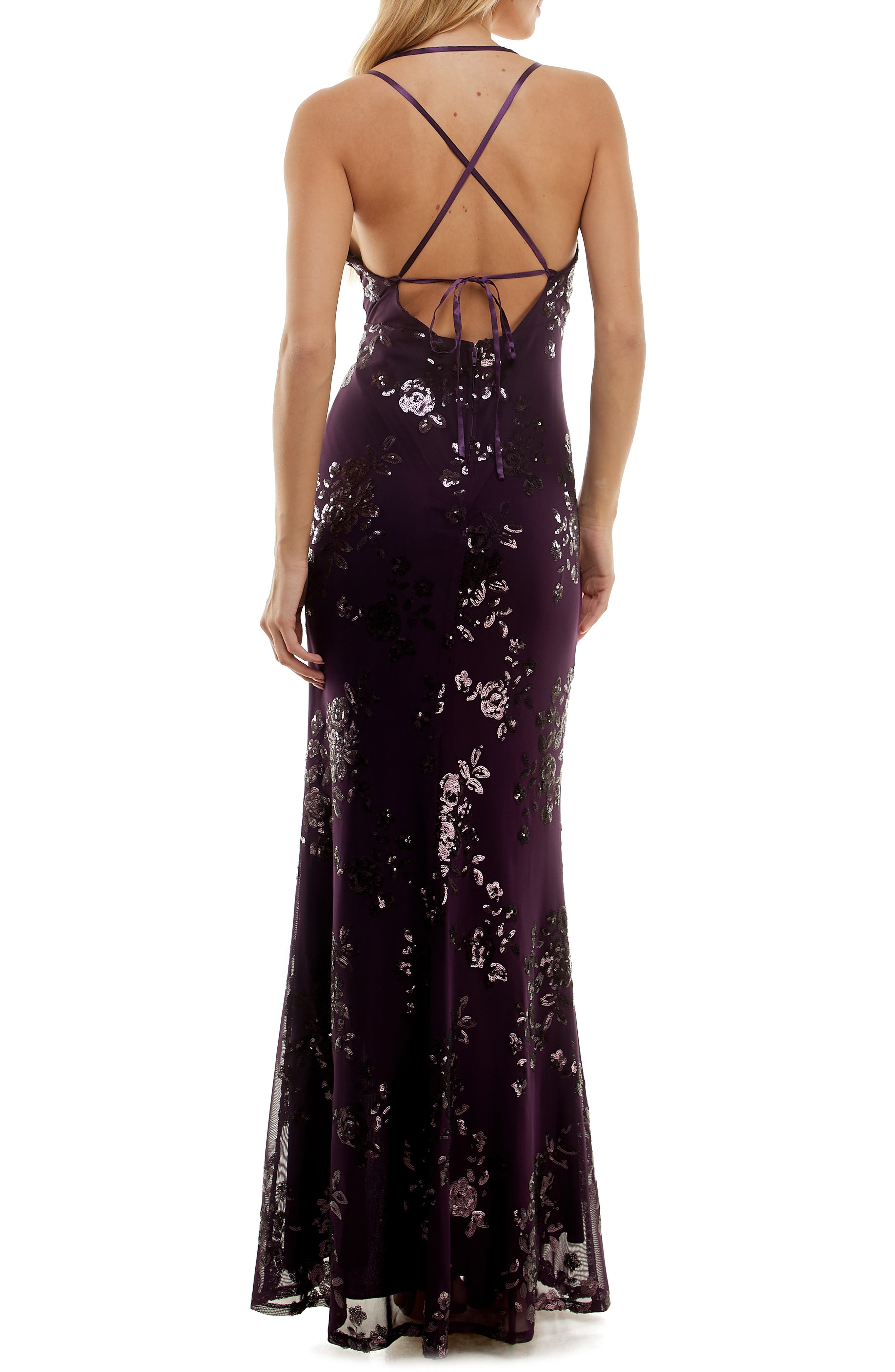 Sequin Ruched Mesh Dress - image 2