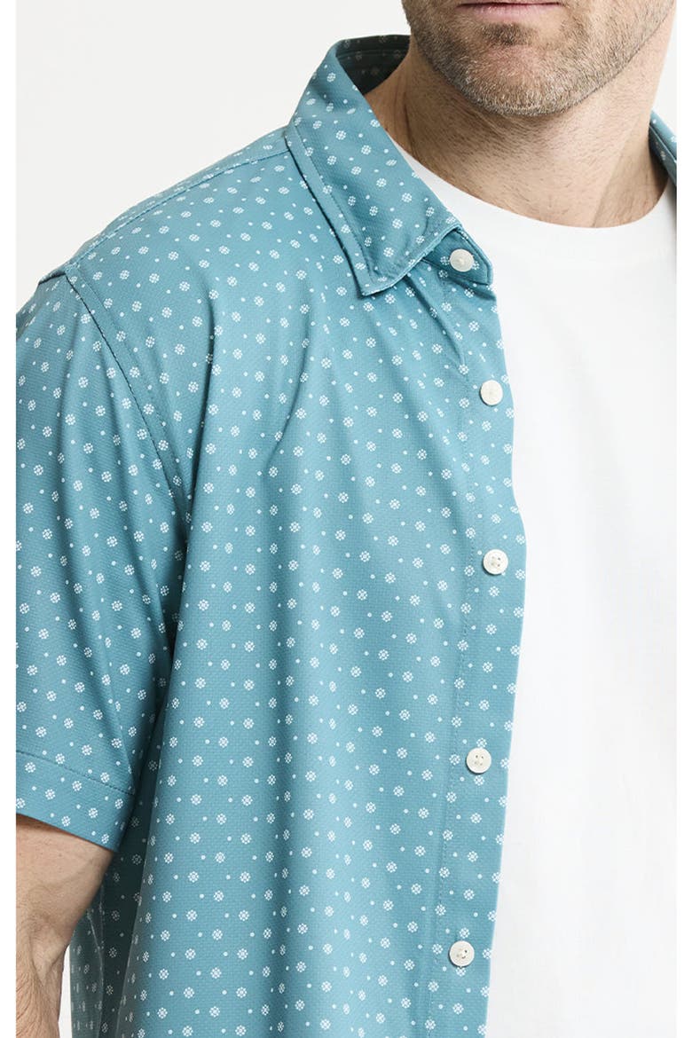 Performance Knit Short Sleeve Shirt, Alternate, color, TEAL FLORAL