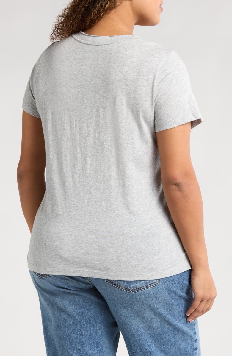 Caslon<sup>®</sup> Short Sleeve Cotton & Modal V-Neck Pocket T-Shirt, Alternate, color, Grey Heather