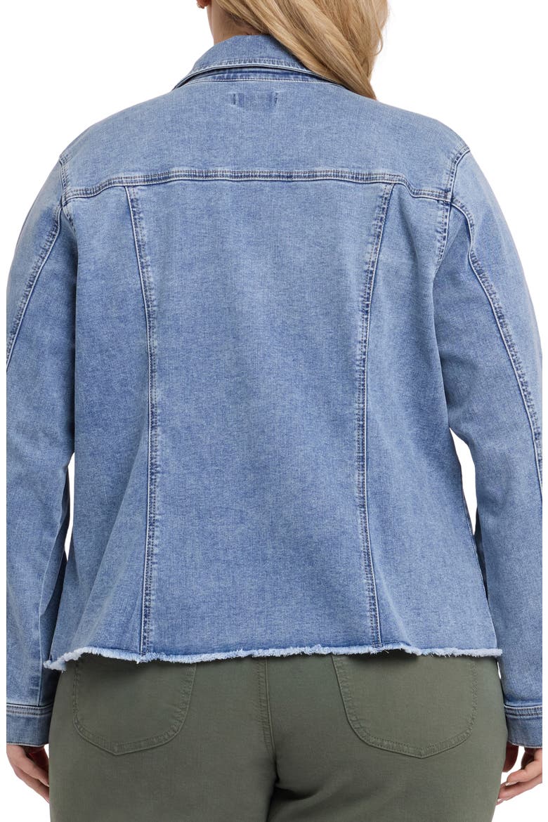 Fray Hem Denim Trucker Jacket, Alternate, color, LAKEFRONT