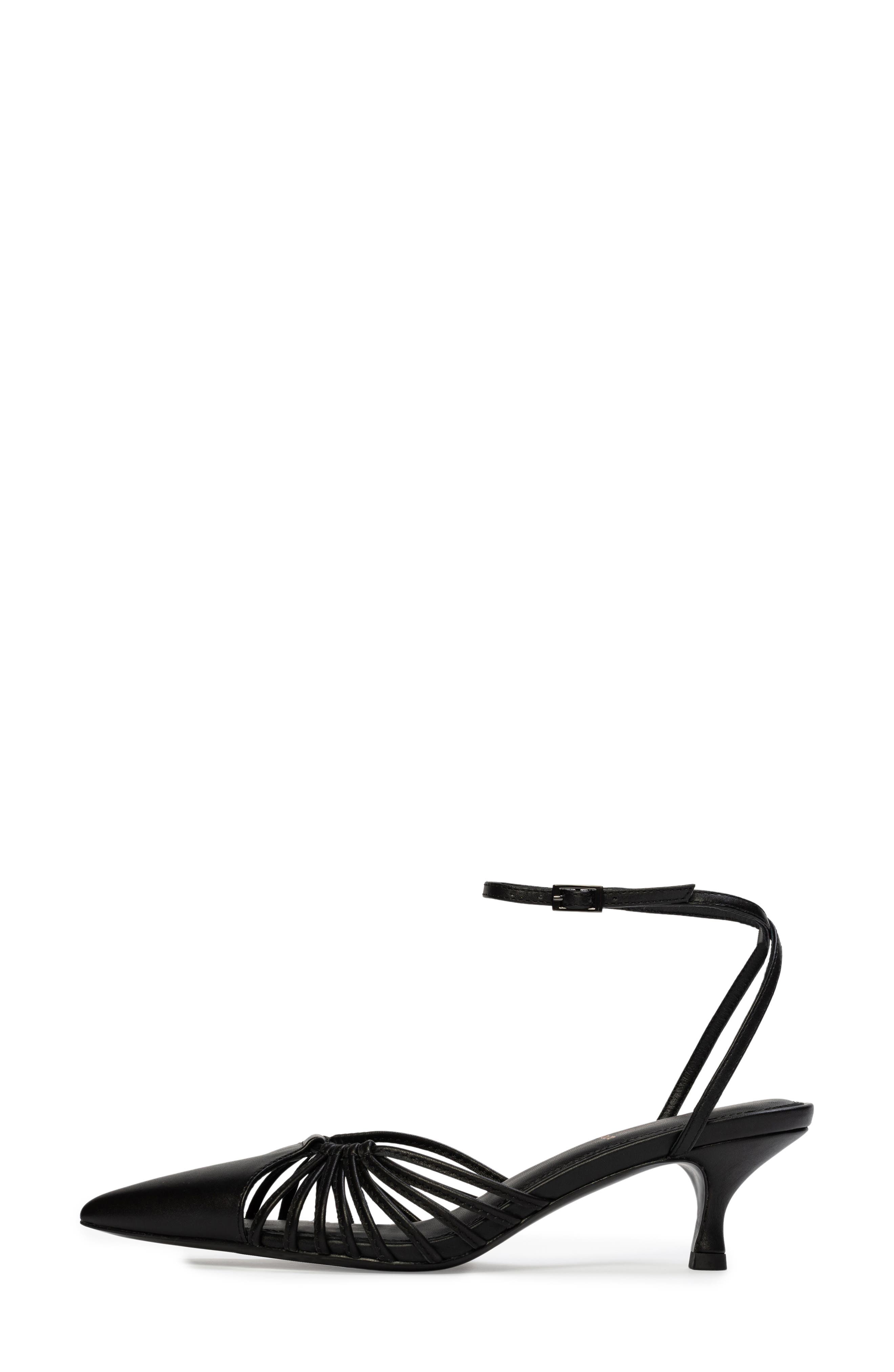 BLACK SUEDE STUDIO Grazia 50 Ankle Strap Pointed Toe Kitten Heel Pump, Alternate, color, 