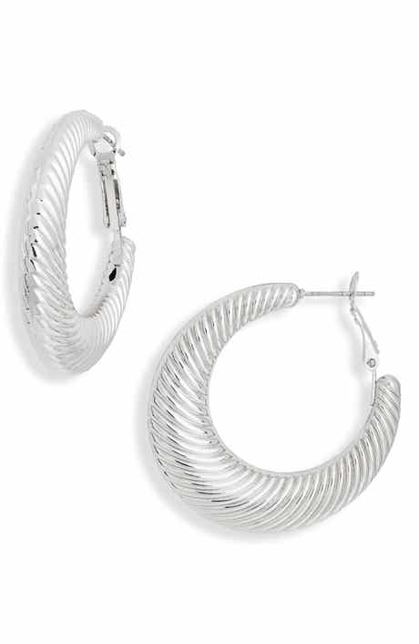 NORDSTROM RACK Textured Hoop Earrings