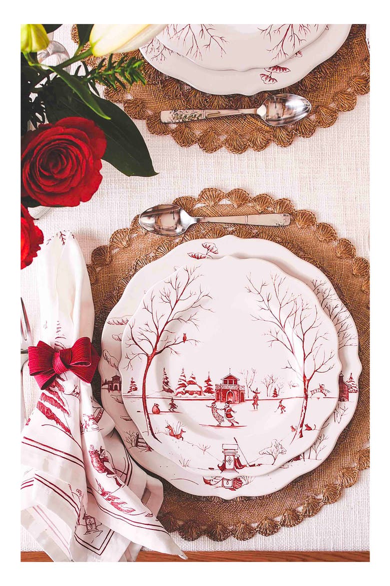 Set of 4 Country Estate Winter Frolic Napkins, Alternate, color, RUBY