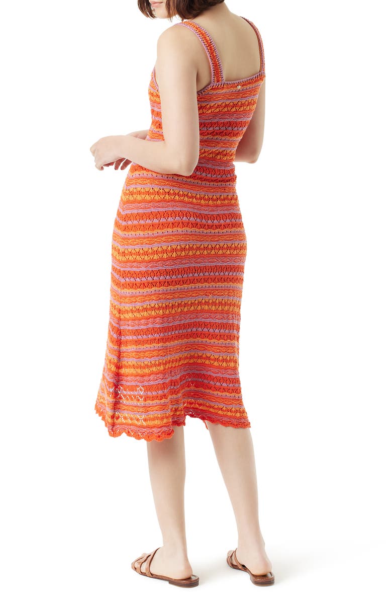 Sam Edelman Sawyer Pointelle Stripe Midi Sweater Dress, Alternate, color, 