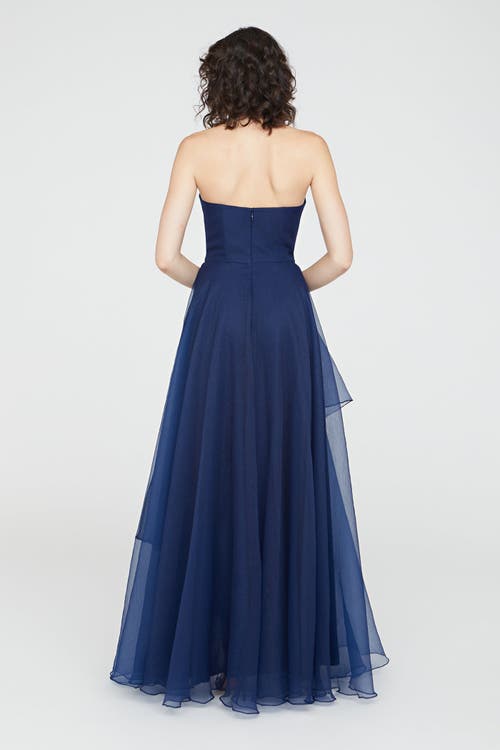 Theia Aubrey Strapless Beaded Organza Gown