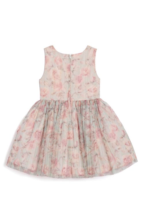 Pippa & Julie Kids' Chloe Floral Print Tulle Dress & Shrug Set In Mauve