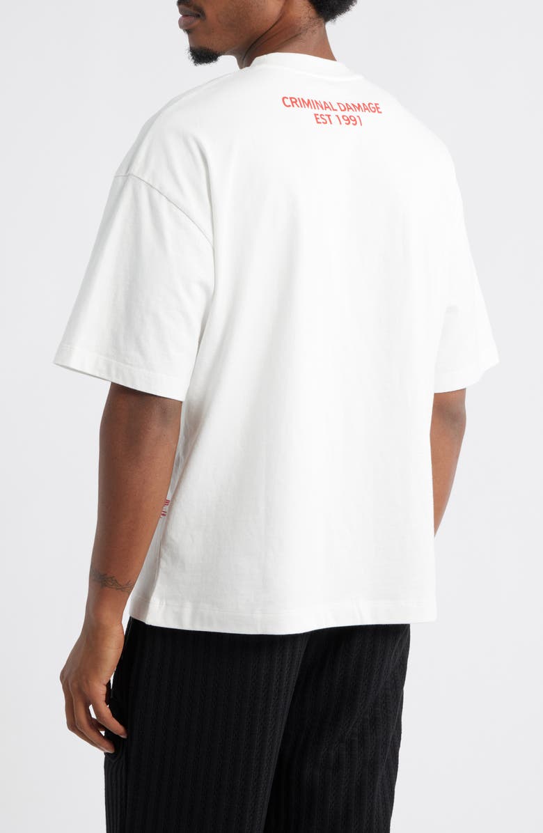 CRIMINAL DAMAGE Samurai Cotton Graphic T-Shirt, Alternate, color, Off White