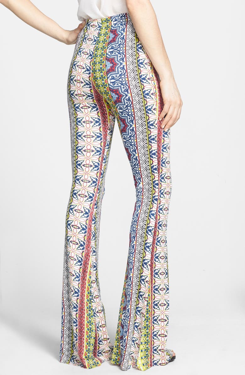 Raga Print High Rise Bell Bottom Pants, Alternate, color, 